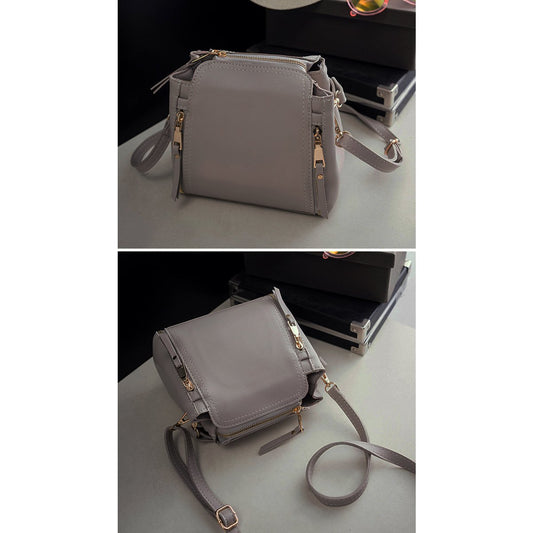 Modische Handtasche in Würfelform – Hellgrau