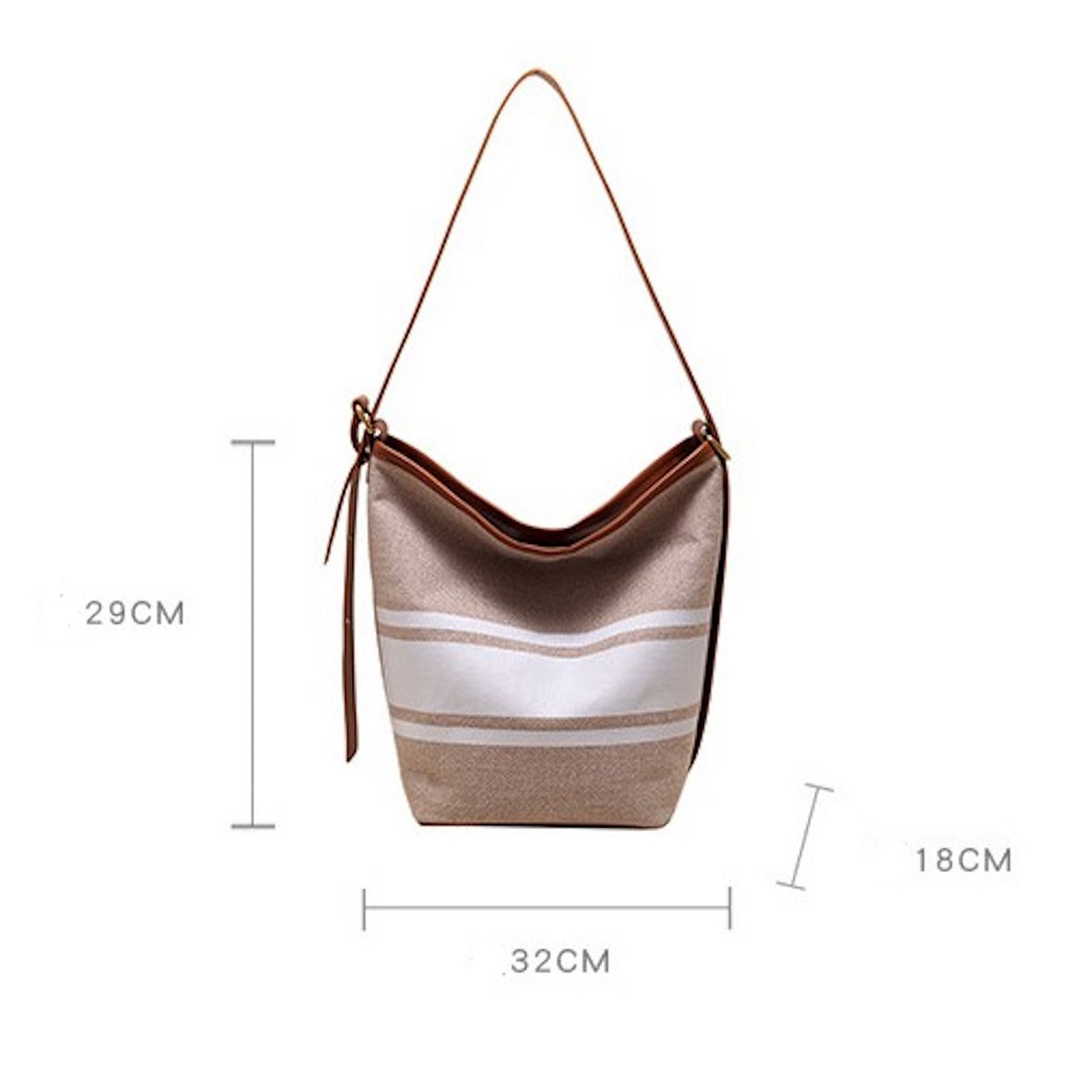 Less Is More Canvas Schultertasche mit extra Innentasche