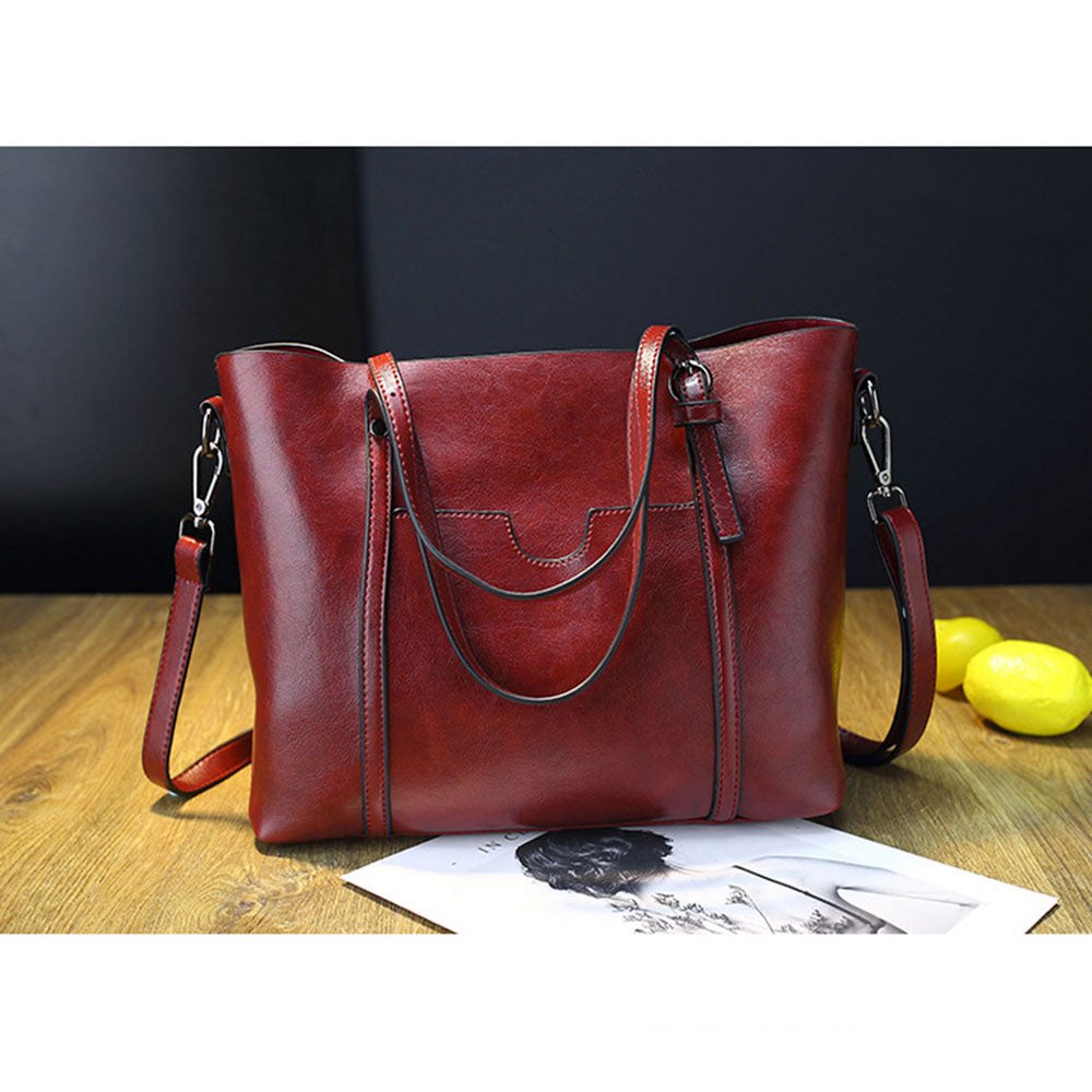 Damen Leder Umhängetasche Henkeltasche (2 Farboptionen)