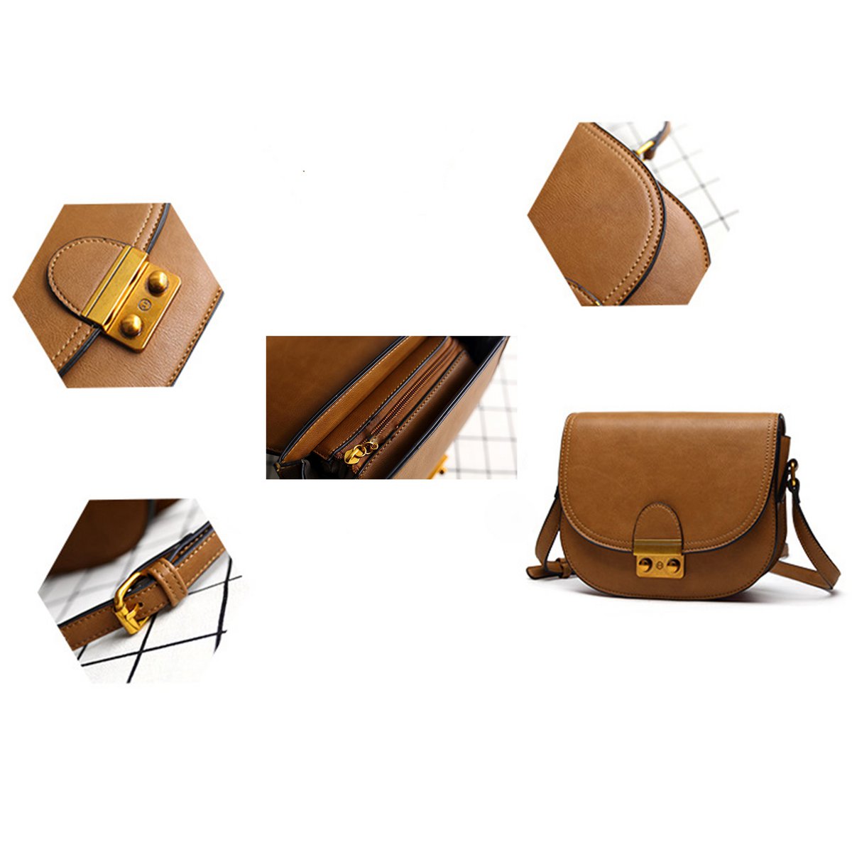 Kleine klassische Handtasche mit matter Lederoberfläche