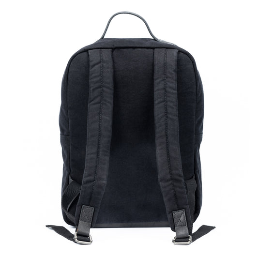 Notebook Rucksack – Canvas & Echtleder Rucksack in Schwarz