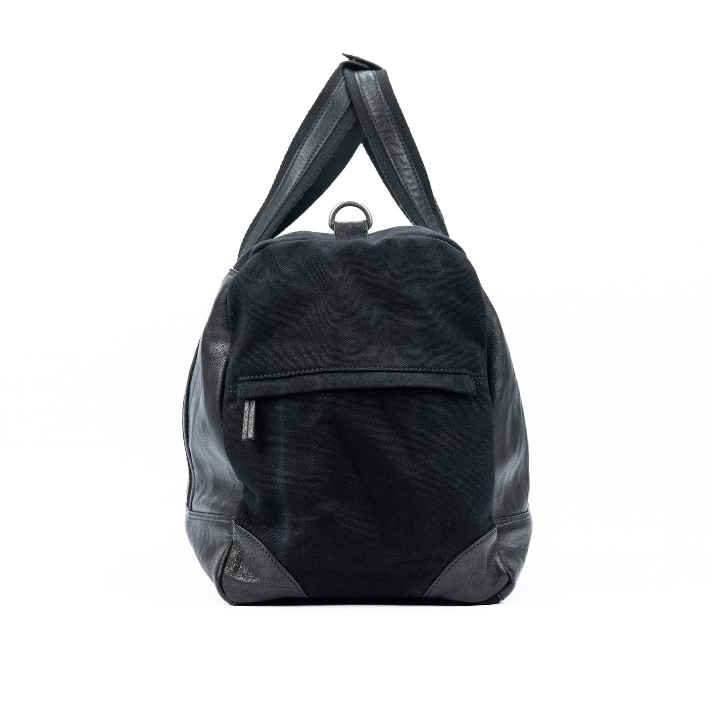Reisetasche – Canvas & Echtleder Tasche in Schwarz