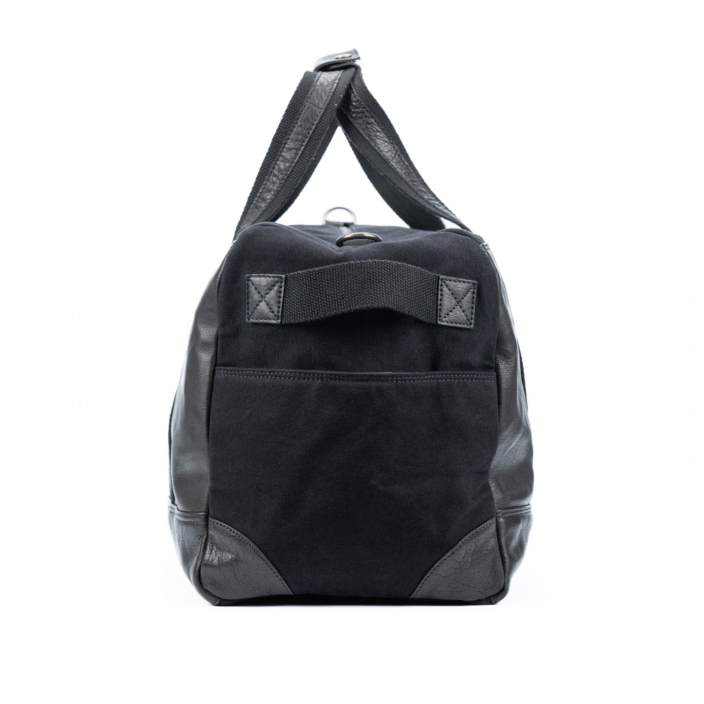 Reisetasche – Canvas & Echtleder Tasche in Schwarz