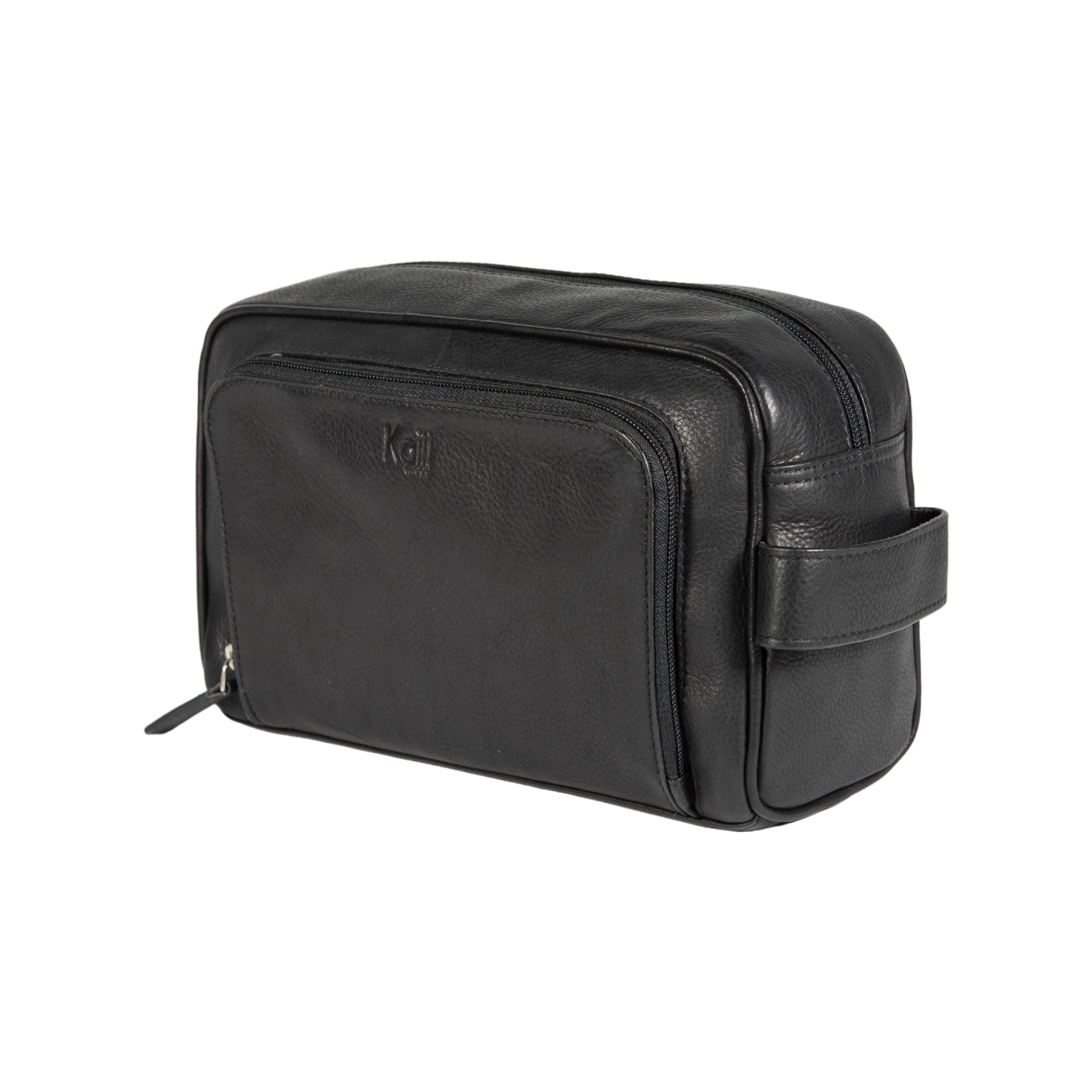 Kosmetiktasche / Kulturtasche – Echtleder Beauty Case in Schwarz
