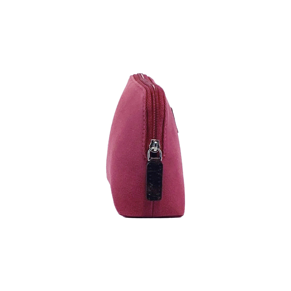Damen Clutch – Canvas & Echtleder Tasche in Bordeaux/Dunkelbraun