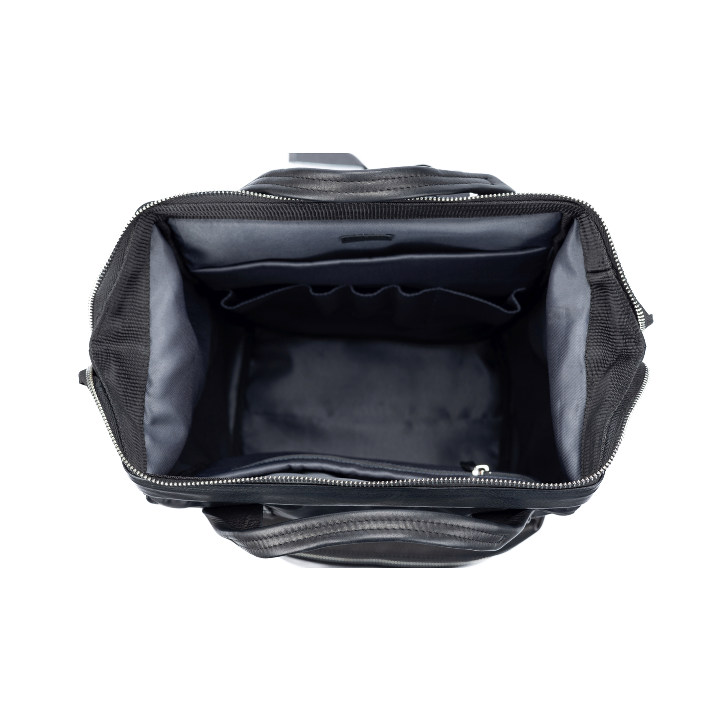 Travel & Business Rucksack – Wasserabweisender Nylon & Echtleder Rucksack in Schwarz