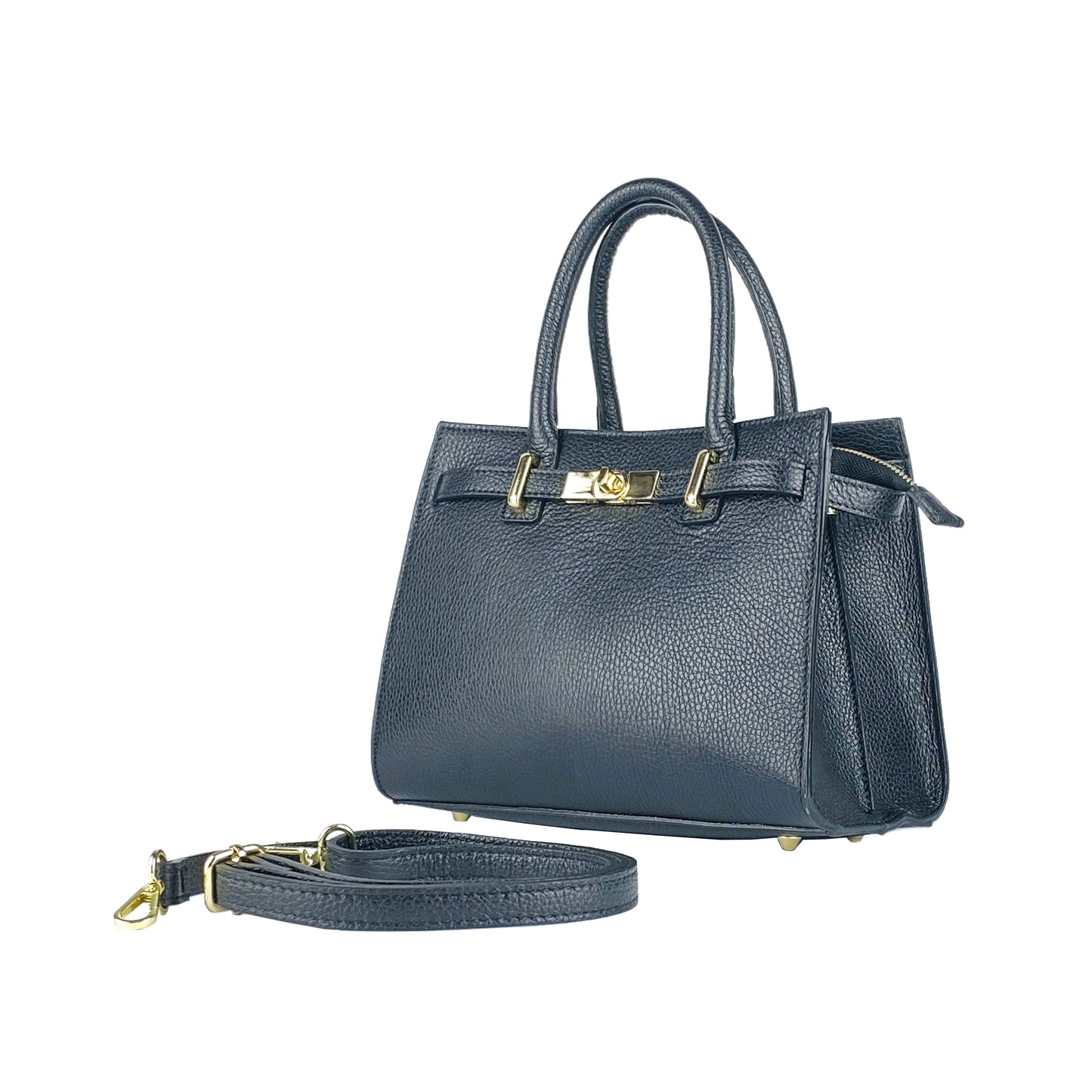 SYDNEY – Convertible shopping bag made of genuine leather, Made in Italy