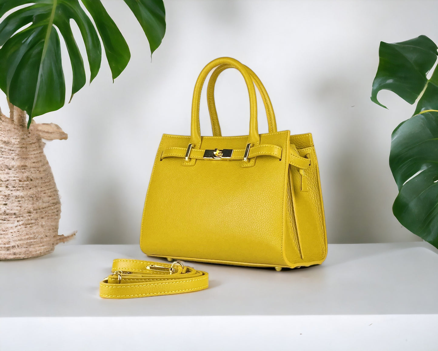SYDNEY – Convertible shopping bag made of genuine leather, Made in Italy