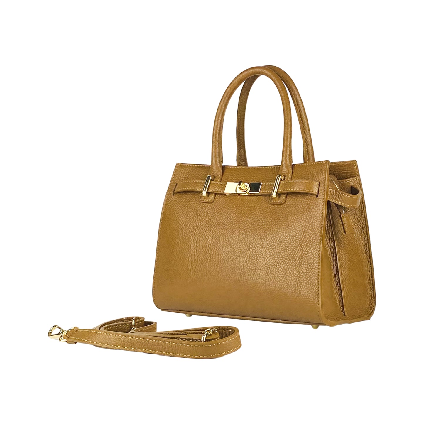 SYDNEY – Convertible shopping bag made of genuine leather, Made in Italy