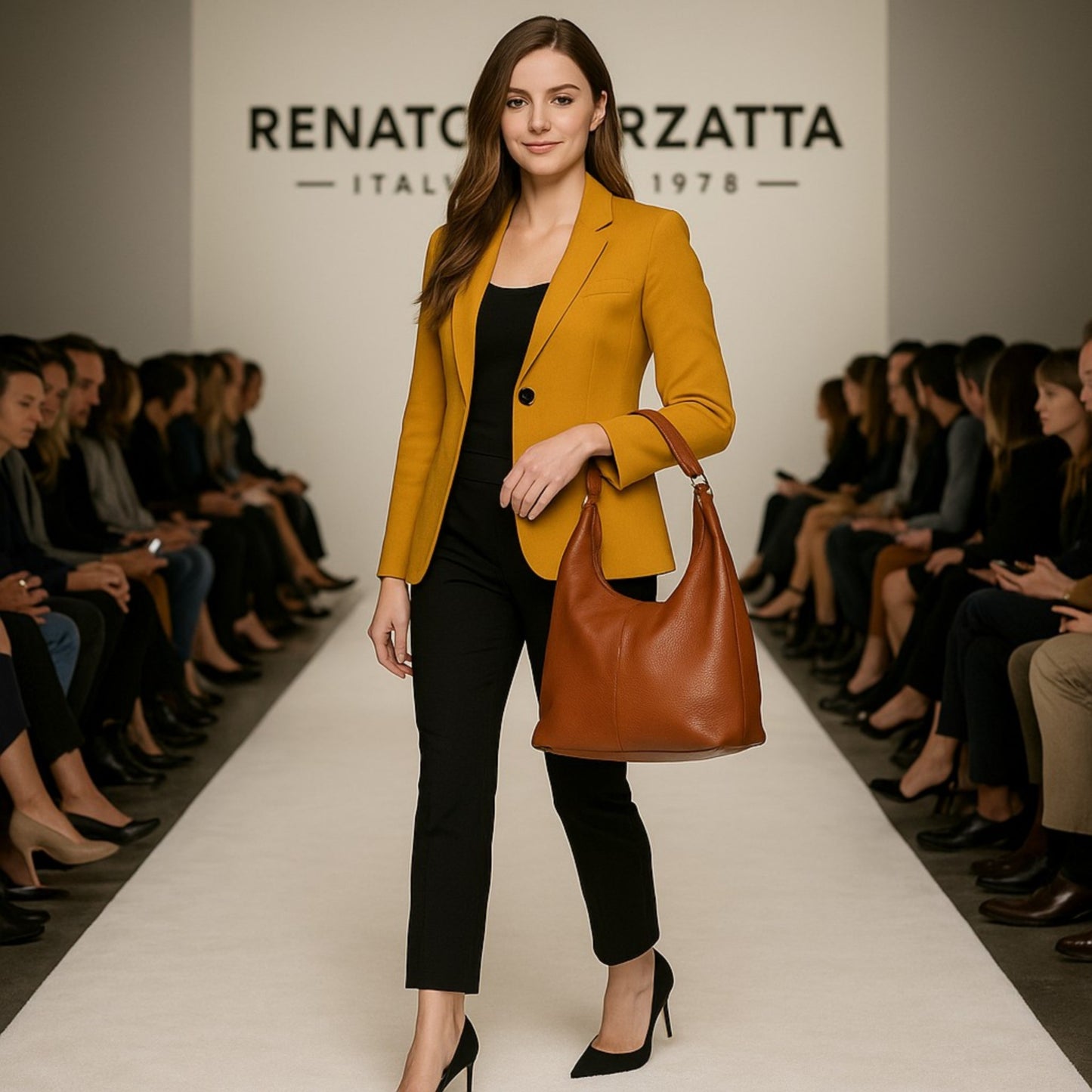 URORA – Weiche Damen-Umhängetasche aus echtem italienischem Leder RENATO BORZATTA – Italy since 1978