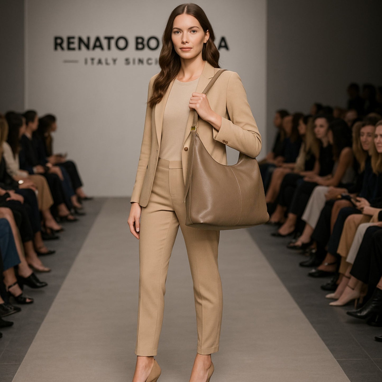 URORA – Weiche Damen-Umhängetasche aus echtem italienischem Leder RENATO BORZATTA – Italy since 1978