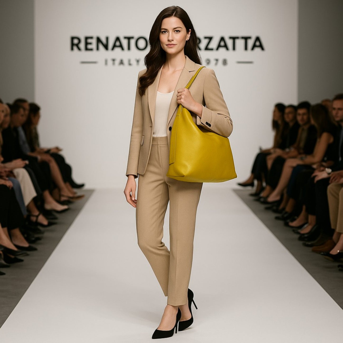 URORA – Weiche Damen-Umhängetasche aus echtem italienischem Leder RENATO BORZATTA – Italy since 1978
