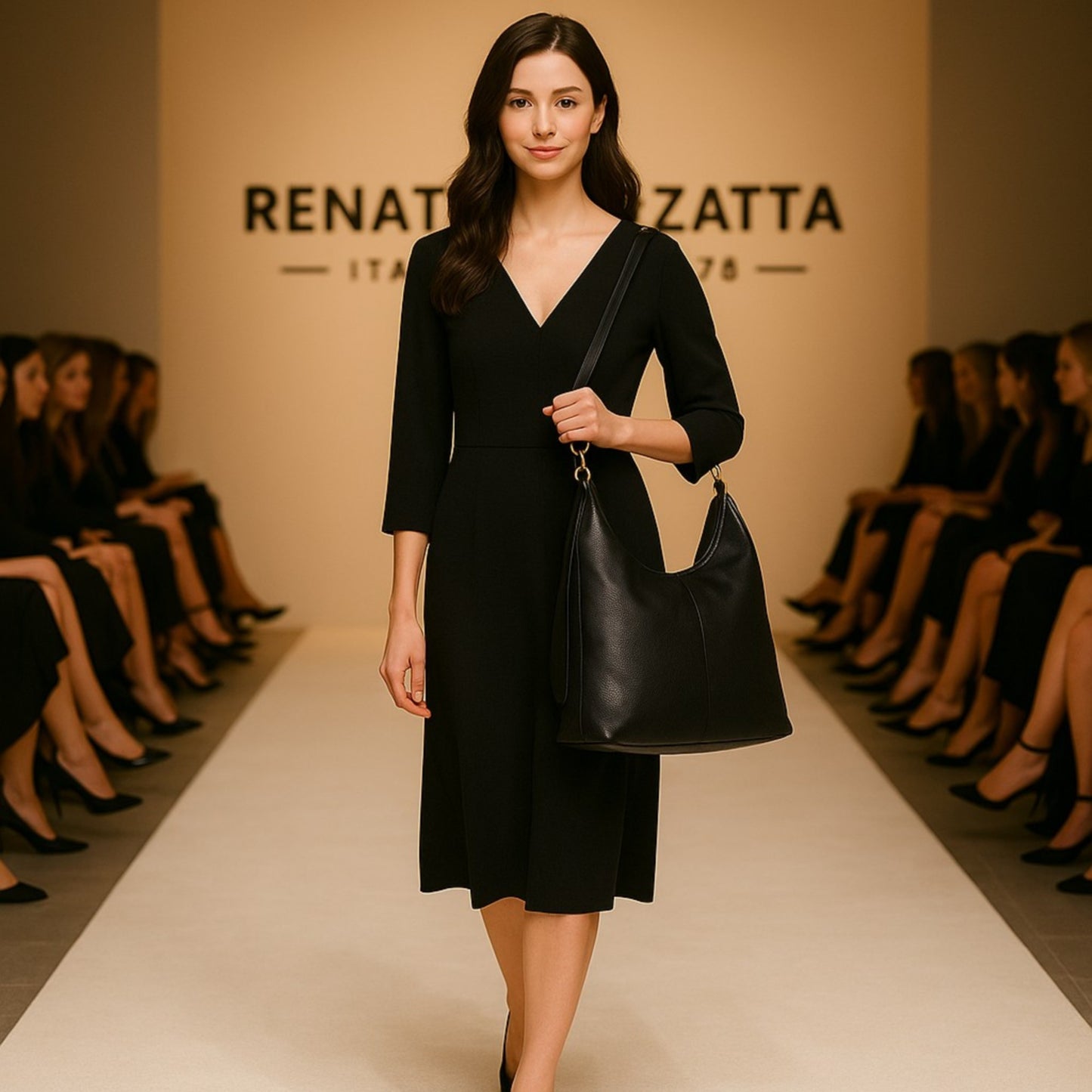 URORA – Weiche Damen-Umhängetasche aus echtem italienischem Leder RENATO BORZATTA – Italy since 1978