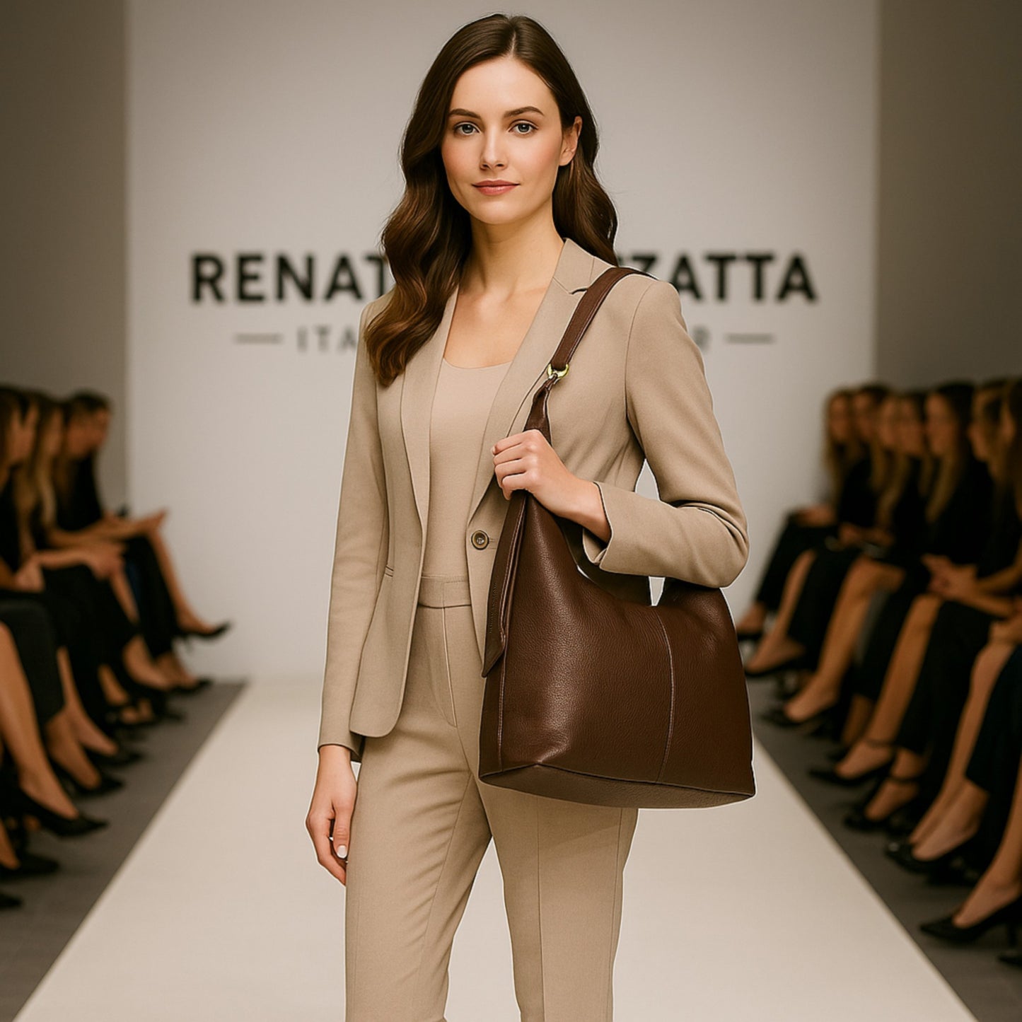 URORA – Weiche Damen-Umhängetasche aus echtem italienischem Leder RENATO BORZATTA – Italy since 1978
