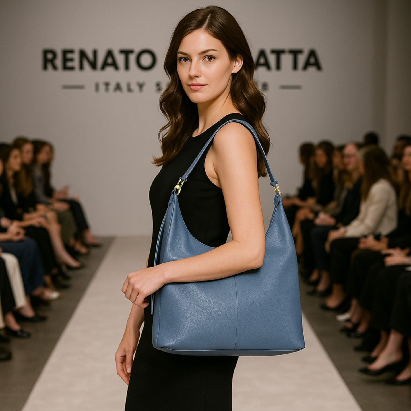 URORA – Weiche Damen-Umhängetasche aus echtem italienischem Leder RENATO BORZATTA – Italy since 1978