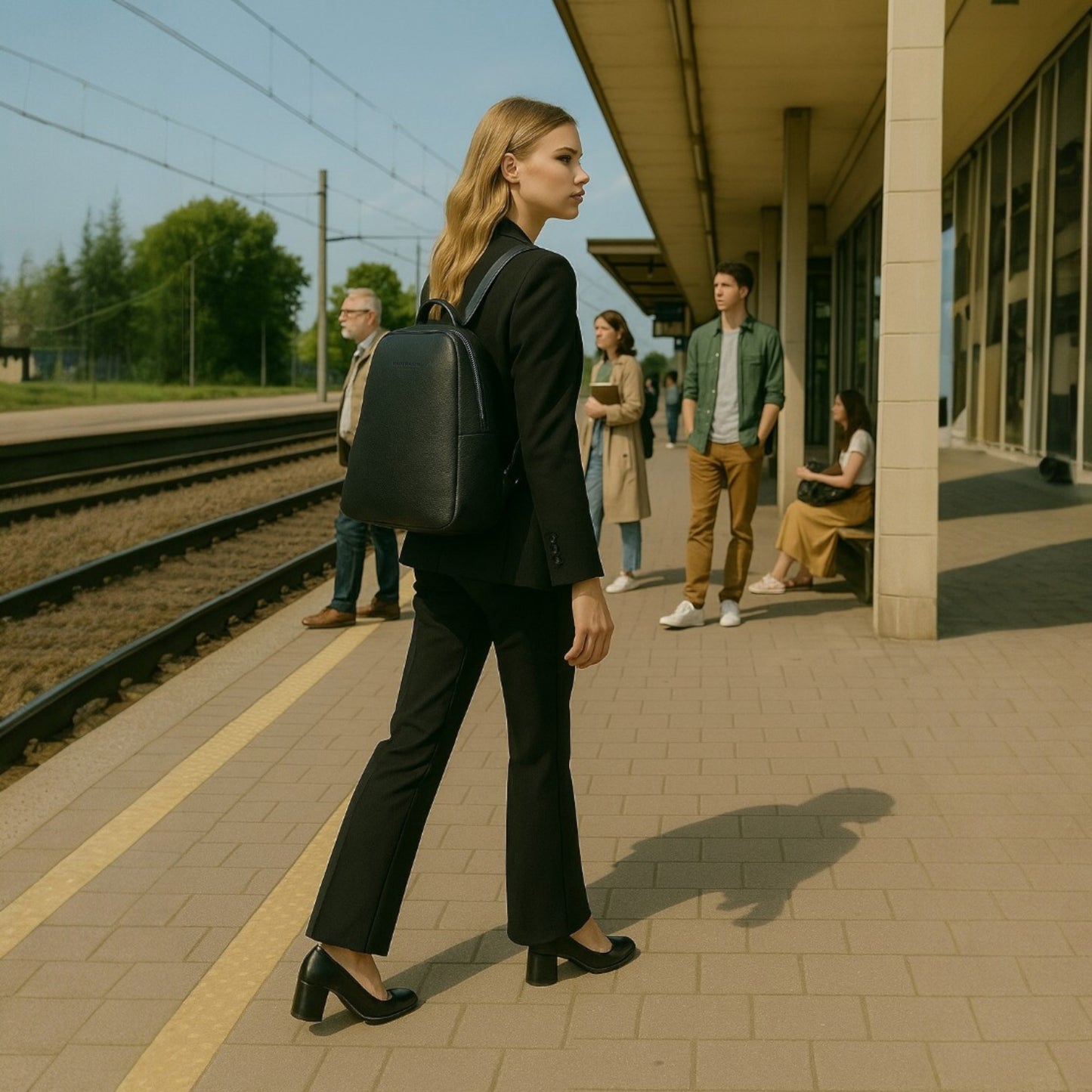 VIOLA – Damenrucksack aus echtem italienischem Leder mit zwei Fächern RENATO BORZATTA – Italy since 1978