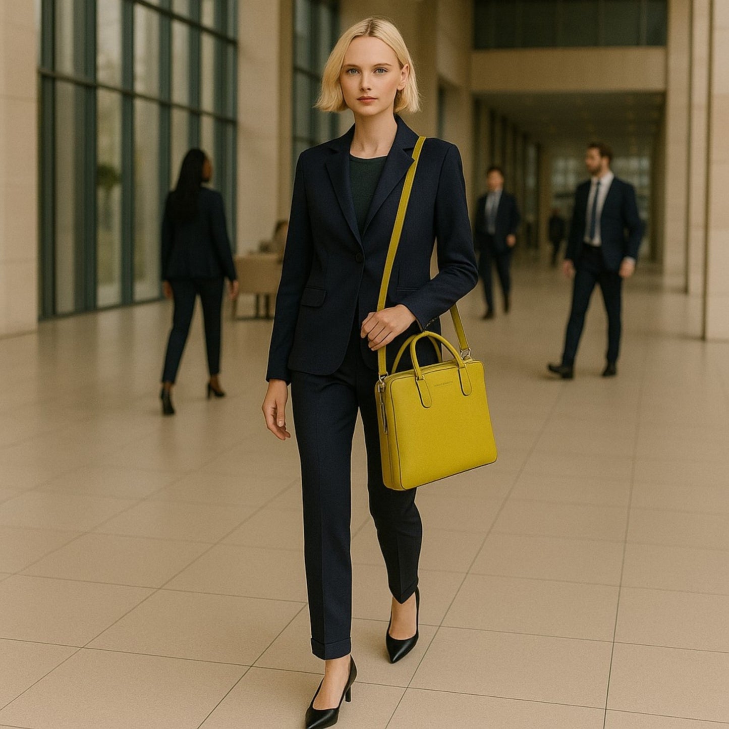 AMELIA – Unisex Business-Aktentasche aus echtem italienischem Leder RENATO BORZATTA – Italy since 1978