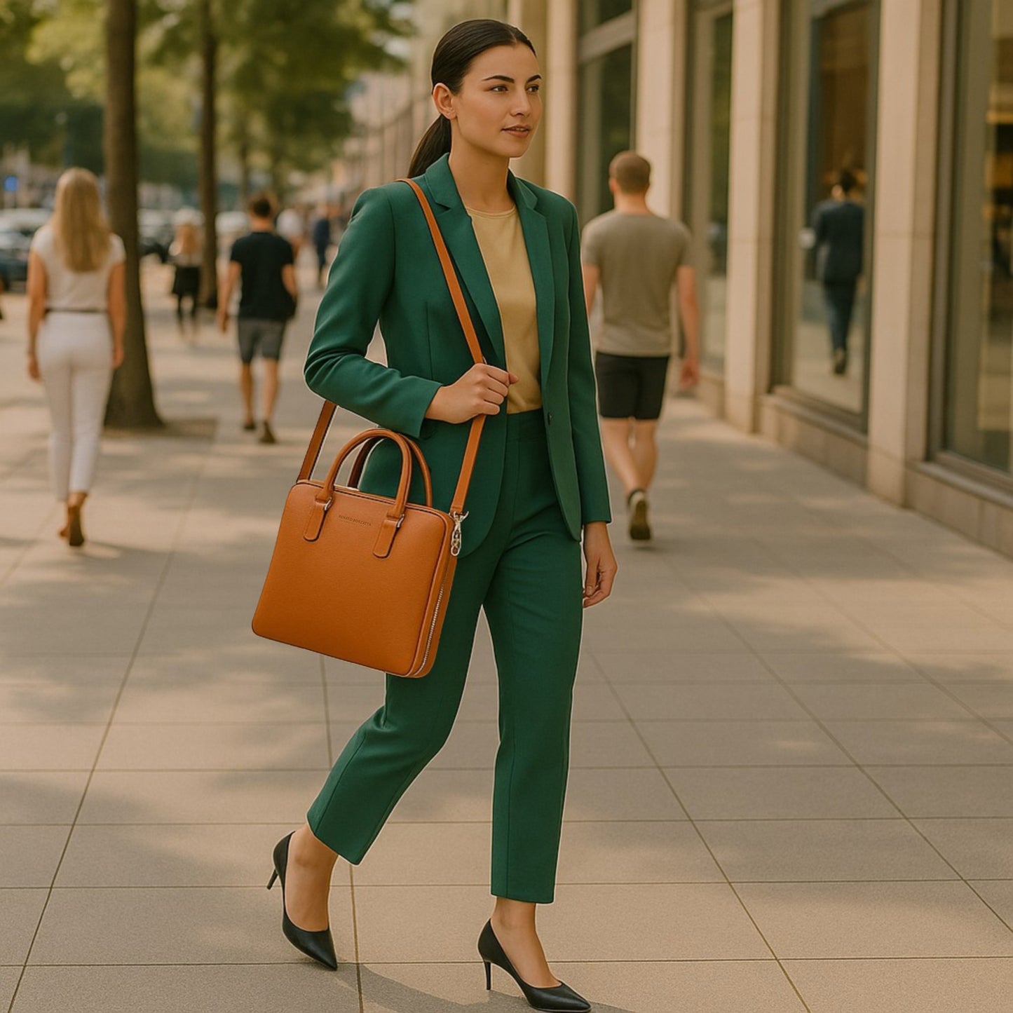 AMELIA – Unisex Business-Aktentasche aus echtem italienischem Leder RENATO BORZATTA – Italy since 1978