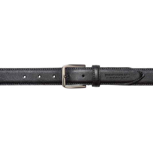 Damen Gürtel aus Saffiano Leder – Made in Italy – Ledergürtel mit Silber Schnalle – Schwarz, Blau, Grün, Rot -RB4017