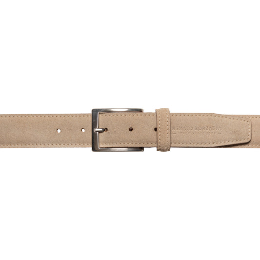 Herren Wildleder Gürtel Made in Italy – Premium Ledergürtel mit silberner Schnalle