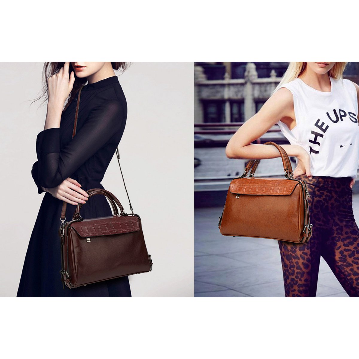 Damen elegante PU Leder Umhängetasche / Henkeltasche (2 Farboptionen)