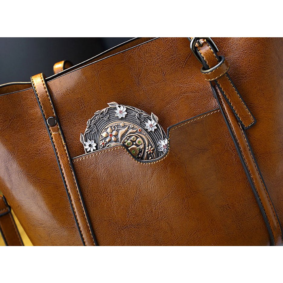 Damen Leder Umhängetasche Henkeltasche (2 Farboptionen)