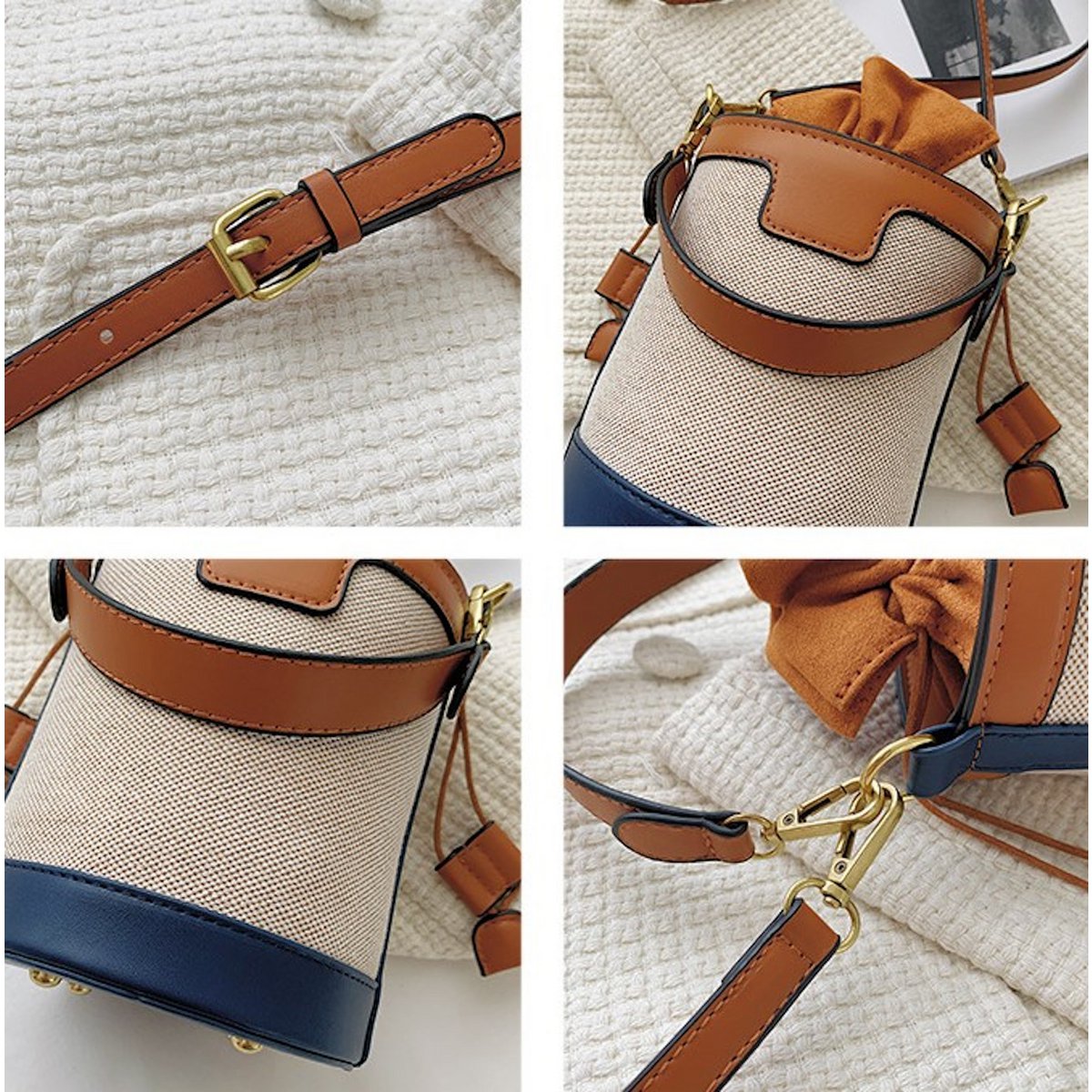 Kleine Crossbody-Handtasche in Eimerform (2 Farboptionen)