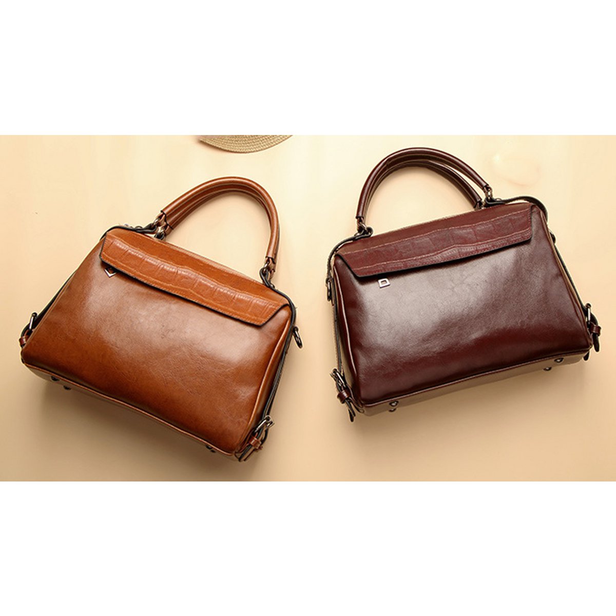 Damen elegante PU Leder Umhängetasche / Henkeltasche (2 Farboptionen)