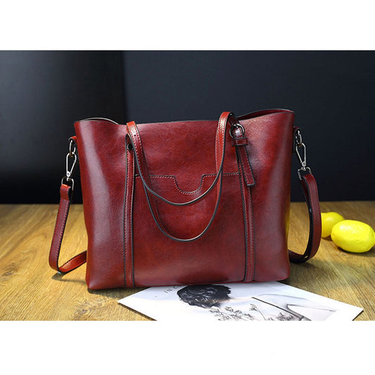 Damen Leder Umhängetasche Henkeltasche (2 Farboptionen)