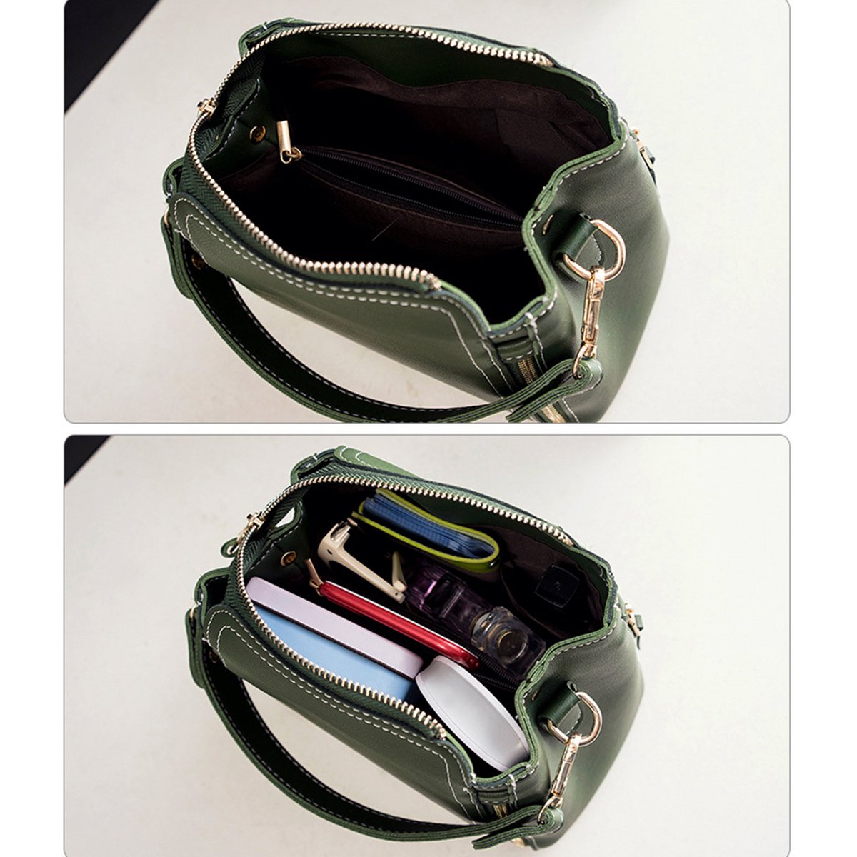 Modische Handtasche in Würfelform – Hellgrau