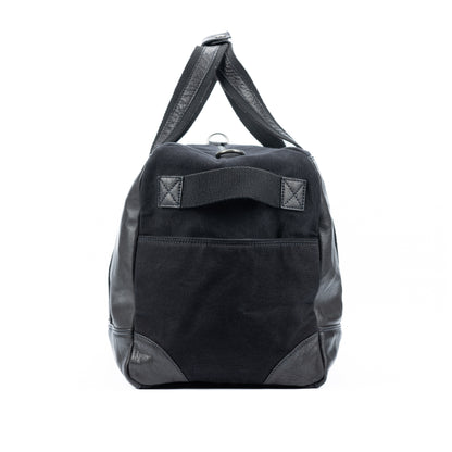 Reisetasche – Canvas & Echtleder Tasche in Schwarz