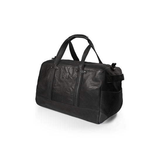 Reisetasche – Canvas & Echtleder Tasche in Schwarz