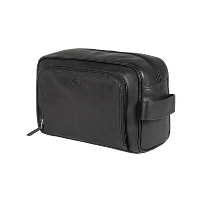 Kosmetiktasche / Kulturtasche – Echtleder Beauty Case in Schwarz
