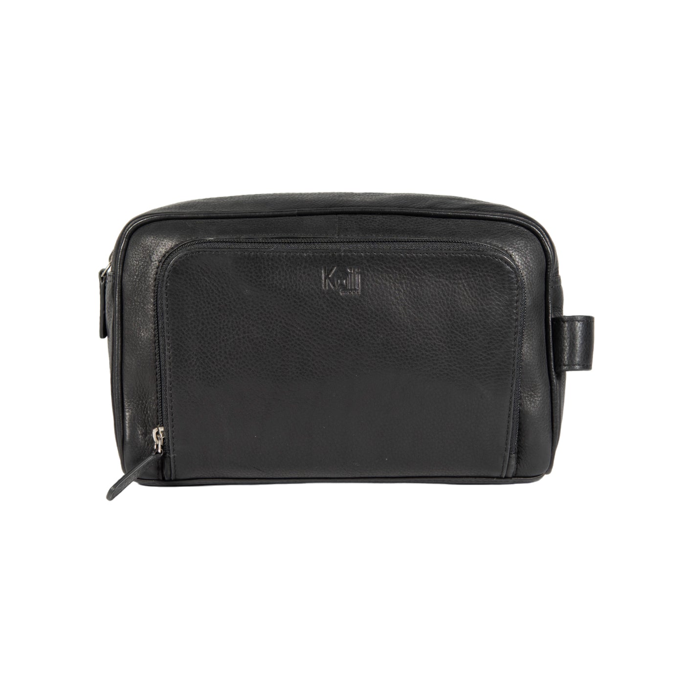 Kosmetiktasche / Kulturtasche – Echtleder Beauty Case in Schwarz