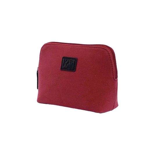 Damen Clutch – Canvas & Echtleder Tasche in Bordeaux/Dunkelbraun
