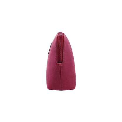 Damen Clutch – Canvas & Echtleder Tasche in Bordeaux/Dunkelbraun