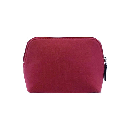 Damen Clutch – Canvas & Echtleder Tasche in Bordeaux/Dunkelbraun