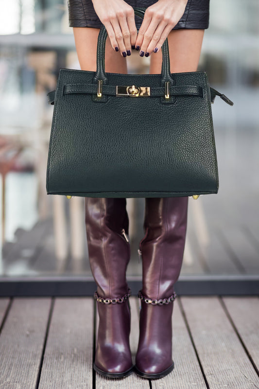 SYDNEY – Convertible shopping bag made of genuine leather, Made in Italy