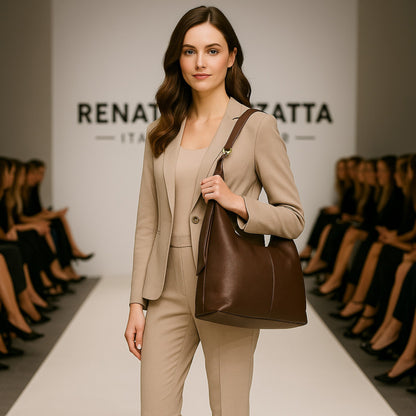 URORA – Weiche Damen-Umhängetasche aus echtem italienischem Leder  RENATO BORZATTA – Italy since 1978
