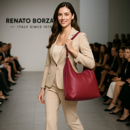 URORA – Weiche Damen-Umhängetasche aus echtem italienischem Leder  RENATO BORZATTA – Italy since 1978