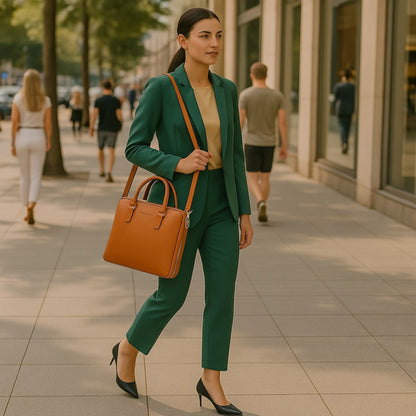 AMELIA – Unisex Business-Aktentasche aus echtem italienischem Leder  RENATO BORZATTA – Italy since 1978