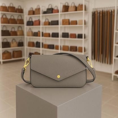 Premium Leder Umhängetasche Damen DAISY  – Kleine Designer Schultertasche Made in Italy