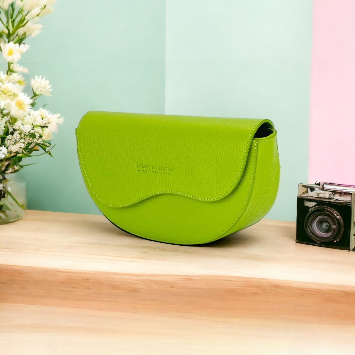 GIADA – Runde Damen-Umhängetasche aus echtem Leder – Made in Italy