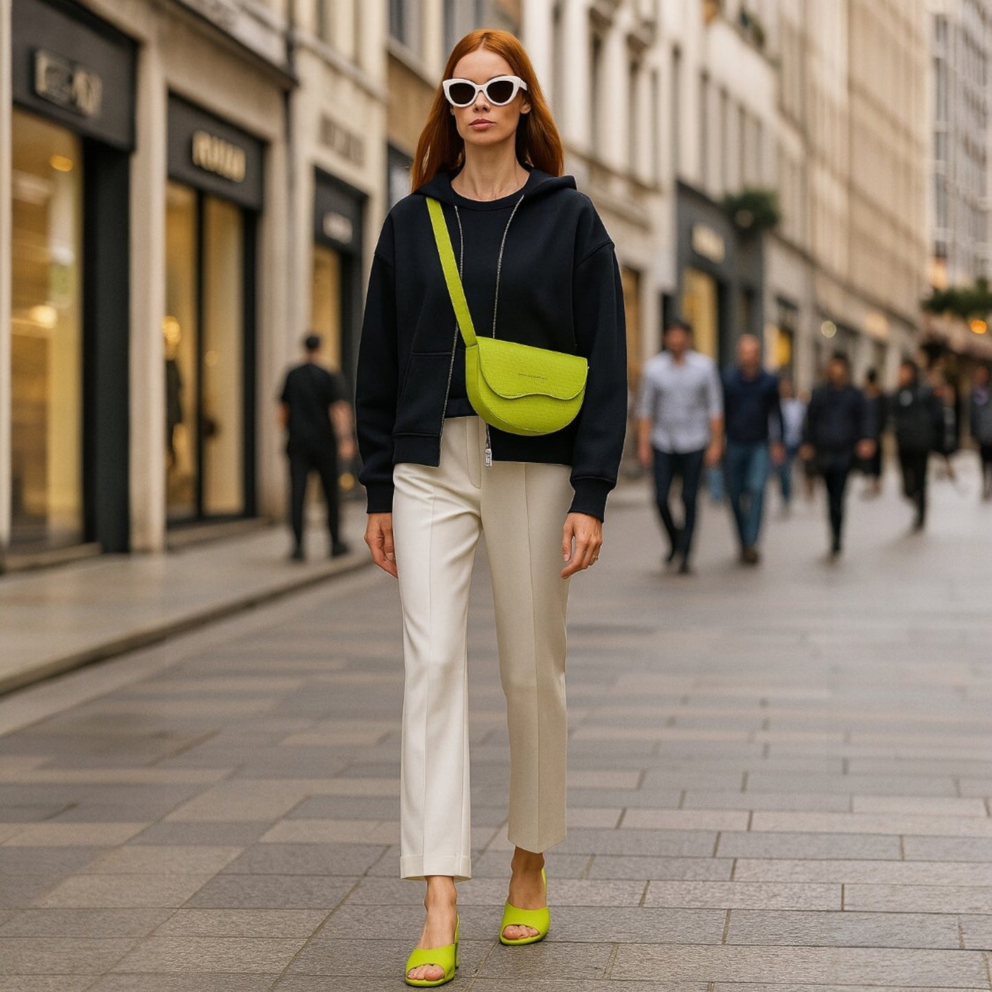 GIADA – Runde Damen-Umhängetasche aus echtem Leder – Made in Italy