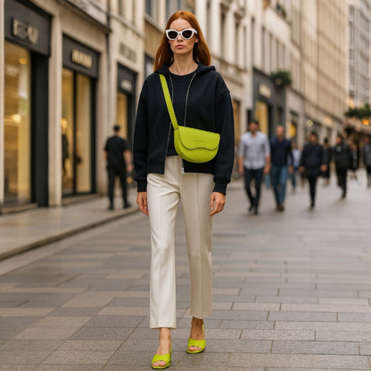 GIADA – Runde Damen-Umhängetasche aus echtem Leder – Made in Italy