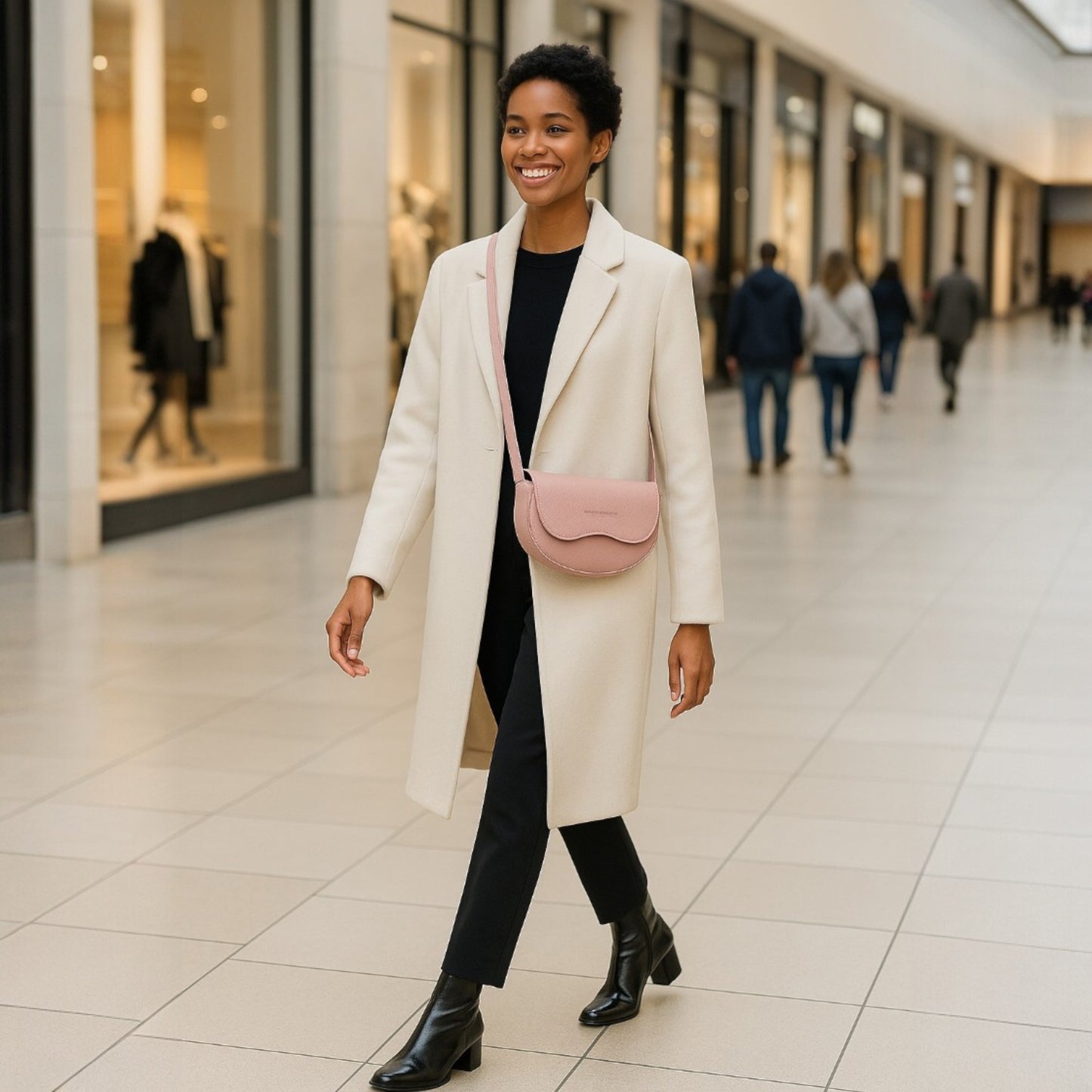 GIADA – Runde Damen-Umhängetasche aus echtem Leder – Made in Italy