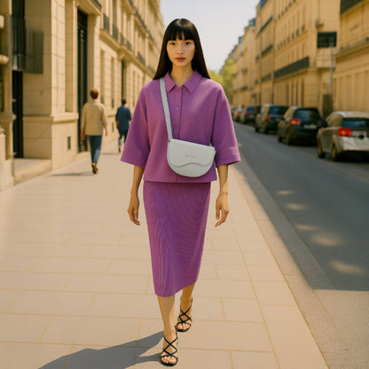 GIADA – Runde Damen-Umhängetasche aus echtem Leder – Made in Italy