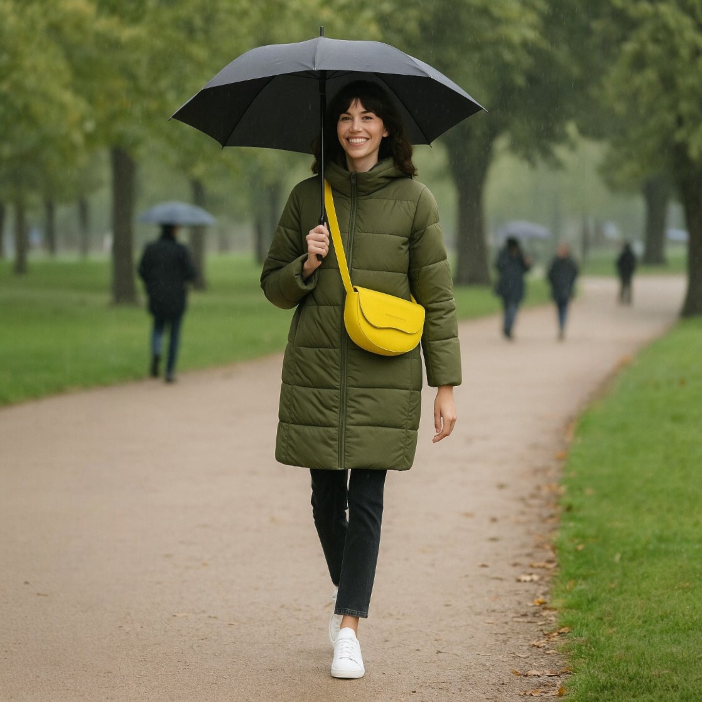 GIADA – Runde Damen-Umhängetasche aus echtem Leder – Made in Italy