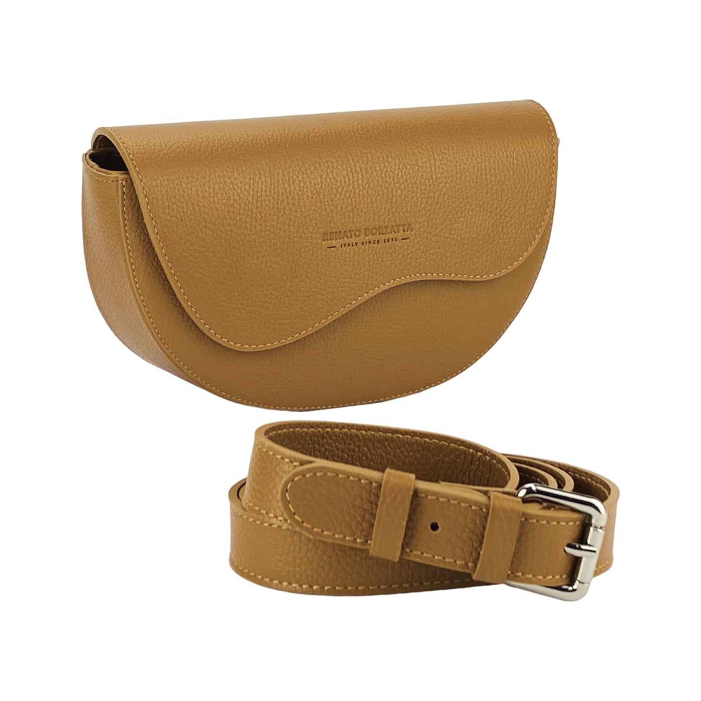 GIADA – Runde Damen-Umhängetasche aus echtem Leder – Made in Italy