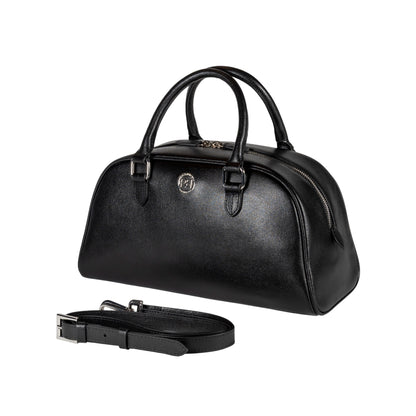 RENATO BORZATTA VIRGINIA Damen Bowlingtasche Rot – Echtleder Saffiano Made in Italy